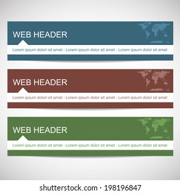 Web header in flat design style/Design template for a web site or a header