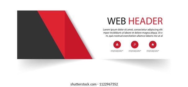 Web Header Modern Red Black Background Vector Image
