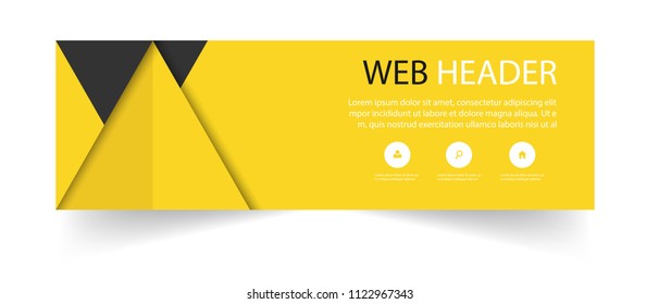 Web Header Modern Yellow Black Background Vector Image
