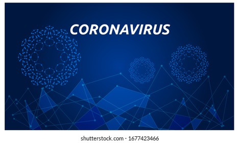 web headline template, about corona virus. modern style technology. vector