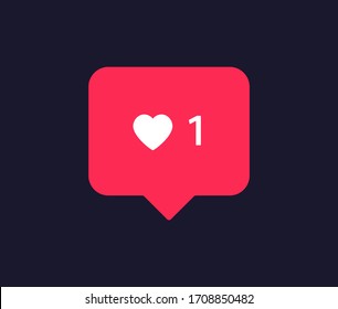 Web heart icon notification template. Web like layout app, ui. Social media concept. Vector illustration. EPS 10