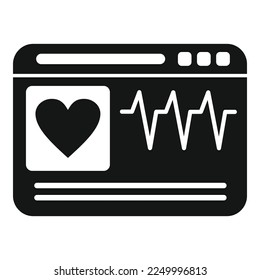 Icono de frecuencia cardíaca web vector simple. Paciente en línea. Clínica de atención