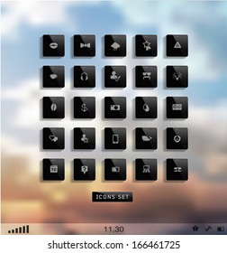 web, hipster flat icon with blur, shadows background