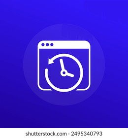 Icono de historial de Web, pictograma de Vector