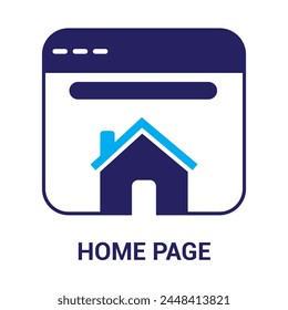 Web-Startseite-Flat-Symbol für App und Websites, Internet-Website oder Webseite auf Web-Browser-Fenster-Symbol Vektorillustration