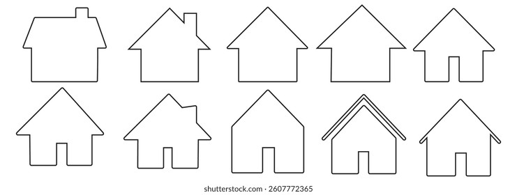 Web home flat icon for apps and websites