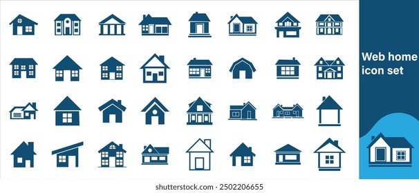 Web home icon for apps and websites, House icon, Home sign in circle or Main page icon