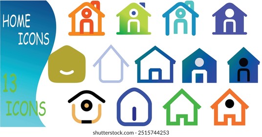 Web home icon for apps and websites. Collection home icons. House symbol. Home icon set 