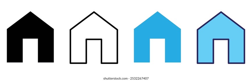 Web home icon for apps and websites. Collection home icons. House symbol vector