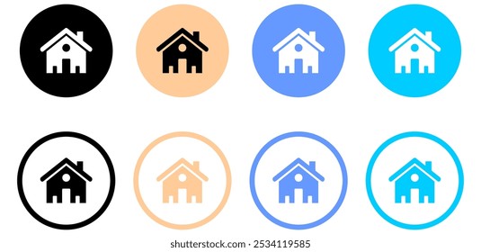 Icono de inicio de Web para App y Sitios web, ícono de casa, ícono de Iniciar sesión de casa o ícono de página principal.