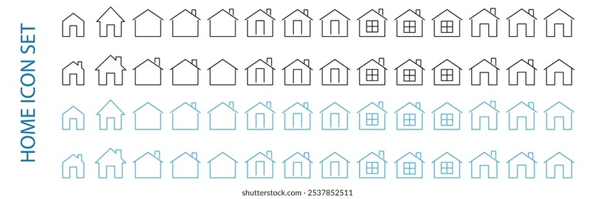 Web home icon for apps and websites. Collection home icons. House symbol , homepage icon vector , flat vector graphic on isolated background.