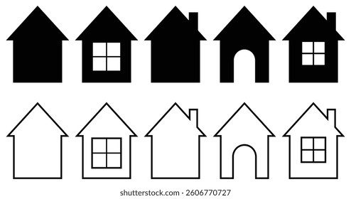 Web home icon for apps and websites, House icon,  Vector.