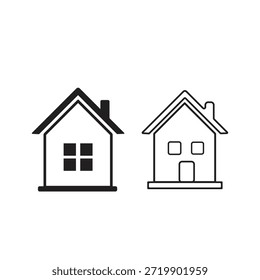 Icono de inicio de Web para App y Sitios web, ícono de casa, ícono de Iniciar sesión de casa o ícono de página principal en estilo de línea delgada, contorno y trazo para App y Sitio web - Botón cuadrado.