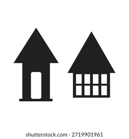 Ícone da página inicial da Web para aplicativos e sites, Ícone da casa, Sinal da casa em círculo ou Ícone da página principal em cheio, linha fina, estilo de contorno e traçado para aplicativos e site - botão quadrado.