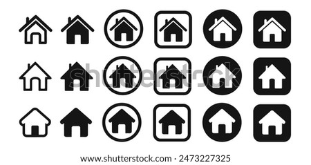 Web home icon for apps and websites. Collection home icons. House symbol