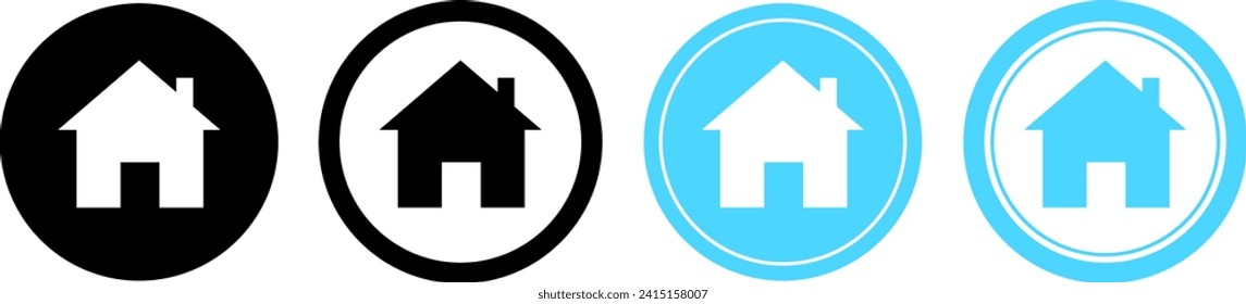 Web home icon main page symbol website apps icon sign buttons concept isolated on white background. Vector illustration design