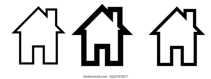 Web home icon vector set, house icon, home icon vector set, main page icon set in trendy flat style illustration for apps and website isolated on white ...