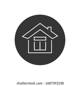 Web home line icon in flat. Vector