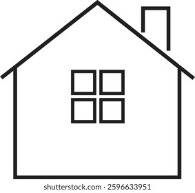 Web home line icon. Home page for apps and websites, house symbol isolated on transparent background. Main page, homepage, webpage, button. Vector illustration.