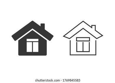 Web-Home-Linie Symbol in flach gesetzt. Vektorgrafik