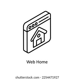 Web Home Vector Isometric Outline Icon für Ihre digitalen oder gedruckten Projekte.