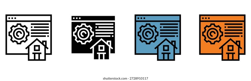 Configuraciones de la página de inicio del Web y conjunto de iconos de personalización para el diseño de la interfaz de usuario