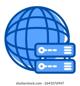 Web hosting blue color icon. Simple vector icon design in blue color style. Editable vector format