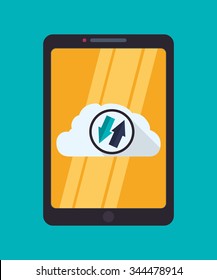 Web hosting and cloud computing icon graphic design, vector illustration