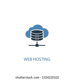 web hosting concept 2 colored icon. Simple blue element illustration. web hosting concept symbol design. Can be used for web and mobile UI/UX