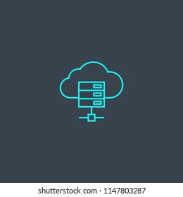 Web Hosting concept blue line icon. Simple thin element on dark background. Web Hosting concept outline symbol design from eCommerce set. Can be used for web and mobile UI/UX