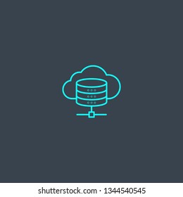 web hosting concept blue line icon. Simple thin element on dark background. web hosting concept outline symbol design. Can be used for web and mobile UI/UX