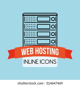 web hosting concept with cloud computing icons design, vector illustration 10 eps graphic.