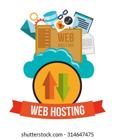 web hosting concept with cloud computing icons design, vector illustration 10 eps graphic.