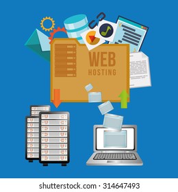 web hosting concept with cloud computing icons design, vector illustration 10 eps graphic.