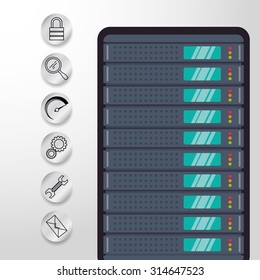 web hosting concept with cloud computing icons design, vector illustration 10 eps graphic.