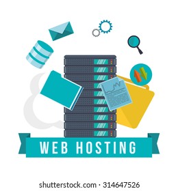 web hosting concept with cloud computing icons design, vector illustration 10 eps graphic.