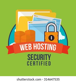 web hosting concept with cloud computing icons design, vector illustration 10 eps graphic.