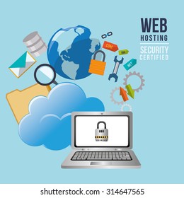 web hosting concept with cloud computing icons design, vector illustration 10 eps graphic.