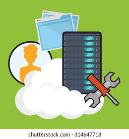 web hosting concept with cloud computing icons design, vector illustration 10 eps graphic.