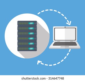 web hosting concept with cloud computing icons design, vector illustration 10 eps graphic.