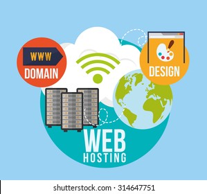 web hosting concept with cloud computing icons design, vector illustration 10 eps graphic.