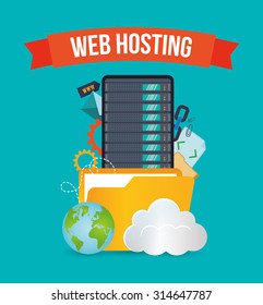 web hosting concept with cloud computing icons design, vector illustration 10 eps graphic.
