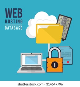 web hosting concept with cloud computing icons design, vector illustration 10 eps graphic.