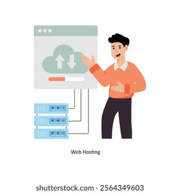 Web Hosting concept vector illustration. Cloud Computing isolated On white Background.        