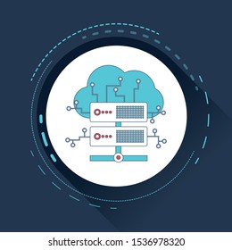 Web hosting concept with white background.