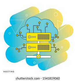 Web hosting concept with white background