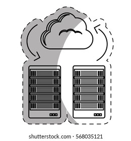 web hosting or data center related icons sticker image vector illustration design 