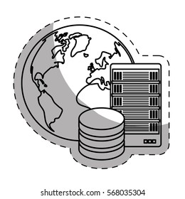 web hosting or data center related icons sticker image vector illustration design 