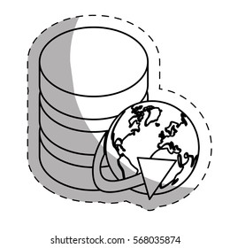 web hosting or data center related icons sticker image vector illustration design 