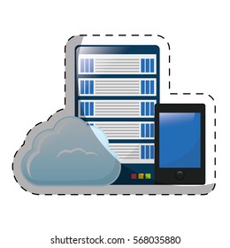 web hosting or data center related icons sticker image vector illustration design 